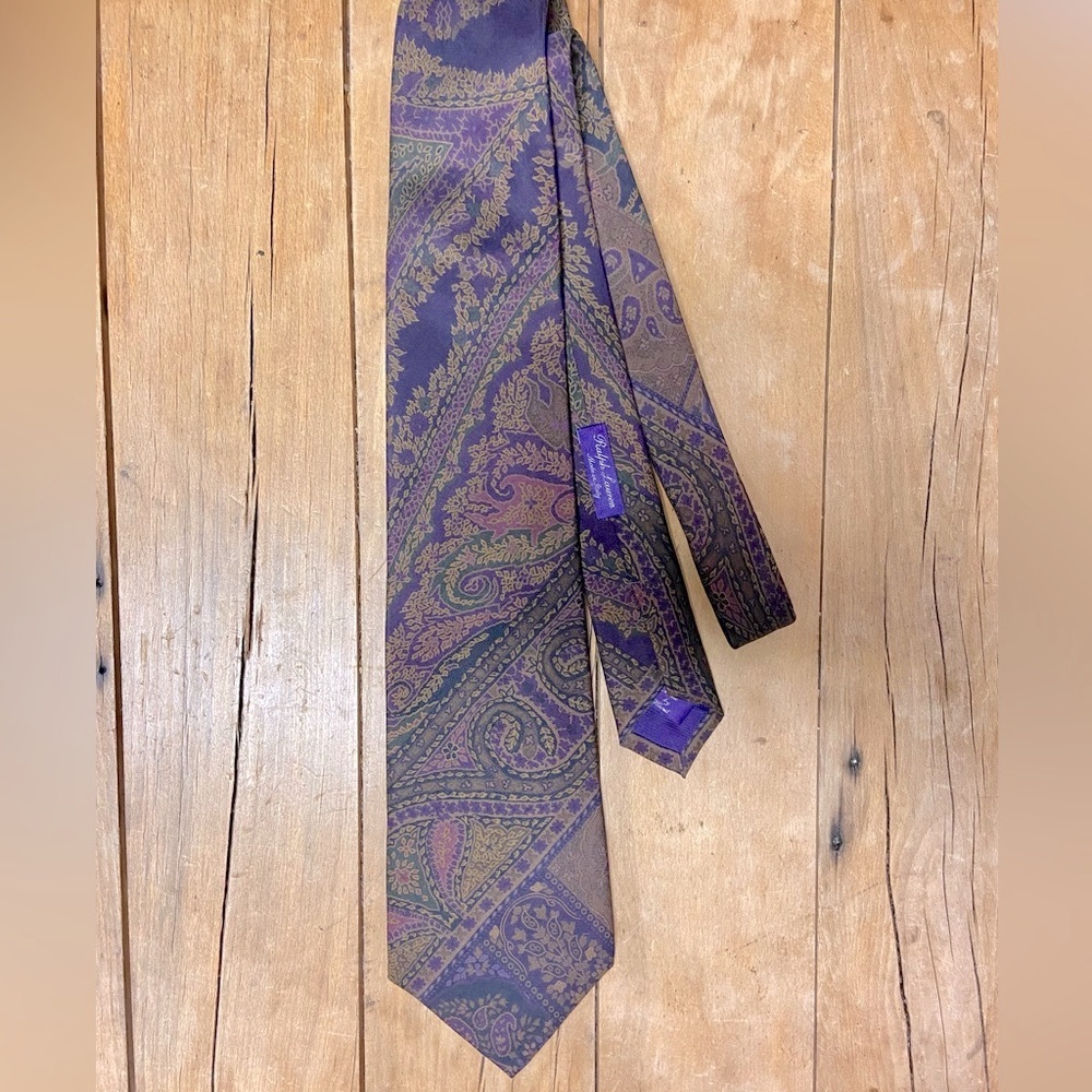 Ralph Lauren Purple Label Paisley Silk Tie in Purple
